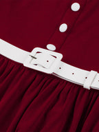 Double Layer Peter Pan Collar Embroidery Puff Sleeve Swing Dress For Women 2026