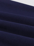 Contrast Piping Bow Neck Button Decor Pleated A Line Swing Dress For Women 2026