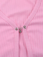 Pink Fur Cuff Women's Crop Cardigan - Y2K Ribbed Long Sleeve V-Neck Top - Sexy Clubwear Night Out Party Shrug 2026