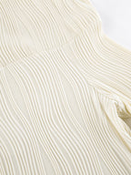 Pleated Off Shoulder Women's Maxi Dress - Elegant Cream Textured Bodycon Gown - Long Sleeve Party Wear 2026