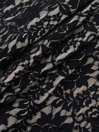 Black Lace Overlay Women's Maxi Dress - Halter Backless Nude Lining Gown - Sexy Bodycon Night Out Party Dress 2026
