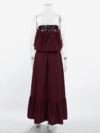 100% Cotton Strapless Women's Maxi Dress In Earth Tones - Sexy Tube Top Ruffle Sundress - Boho Beach Vacation Long Dress 2026