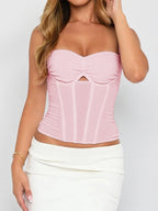 Sleek Halter Neck Women's Top - Sexy Backless Bodycon Tank - Minimalist Baddie Aesthetic Night Out Clubbing Cami 2026