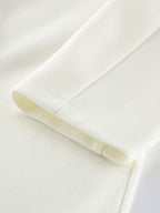 Cream Notched Lapel Women's Blazer - Oversized Single Breasted Jacket - Quiet Minimalist Street Casual Spring Outfit 2026