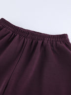 Athleisure Set For Active Women - Plum Hooded Zip-up Wide Leg Tracksuit - 2026 Spring Lounge & Yoga Wear