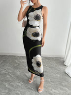 Floral Print Women Maxi Dress - Elegant Ruched Bodycon - 90s Vintage Aesthetic Summer Daily Wear 2026