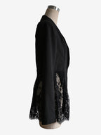 Lace Patchwork Women's Blazer Jacket - Sexy Sheer Hem Slim Fit - Spring Night Out Party Outerwear 2026