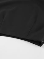 Elegant Women's 2 Piece Set - Vintage Peplum Tube Top & Side Slit Midi Skirt - Chic Summer Party Wear 2026