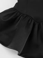 Elegant Women's 2 Piece Set - Vintage Peplum Tube Top & Side Slit Midi Skirt - Chic Summer Party Wear 2026