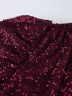 Sparkly Sequin Mini Dress For Women - Sexy Deep V Neck Long Sleeve Ruched Bodycon - Spring Cocktail Party Clubwear 2026