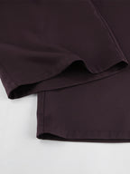 Deep Brown Peplum Blazer Suit For Women - Chic Pleated Waist Slim Fit Wide Leg Pants Set - Spring Office Lady Outfit 2026