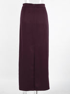Back Slit Women Maxi Skirt - Elegant High Waist Straight Column - Quiet Luxury Office Wear 2026