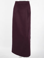 Back Slit Women Maxi Skirt - Elegant High Waist Straight Column - Quiet Luxury Office Wear 2026