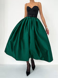 Satin High Waist Women Maxi Skirt - Elegant Pleated Full Swing - Royal Core Wedding Guest Party Skirt 2026