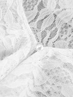 White Floral Lace Women Blouse - Elegant Ruffle Flare Sleeve Sheer Top - Coquette Fairycore Spring Night Out Clubwear 2026