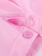 Sleeveless Blazer Set For Women Business Casual - Pink Chic Double Breasted Tailored Cut - 2026 Summer Work Outfit