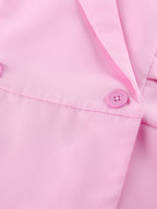Sleeveless Blazer Set For Women Business Casual - Pink Chic Double Breasted Tailored Cut - 2026 Summer Work Outfit