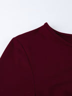 Ruched Side Women Long Sleeve Top - Chic Flare Bell Cuff Slim Fit - Baddie Aesthetic Spring Streetwear 2026