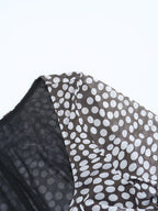 Polka Dot Mesh Women Maxi Dress - Retro Square Neck Long Sleeve Bodycon - French Chic Spring Vacation 2026