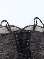 Black Lace Corset Women Mini Dress - Sexy Backless Lace Up Bodycon - Coquette Aesthetic Summer Party Night Club Wear 2026