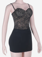 Black Lace Corset Women Mini Dress - Sexy Backless Lace Up Bodycon - Coquette Aesthetic Summer Party Night Club Wear 2026