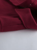 Burgundy Red Women's Cropped Jacket - Chic Turn Down Collar Zip Up Elastic Hem - Spring Casual Streetwear 2026