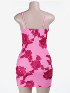 Flower Decorations Women Bodycon Cami Dress - Spaghetti Strap Sexy Mini Dress - Sweet Summer Night Out Clubwear 2026