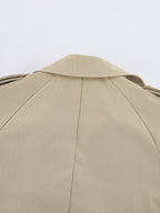 Double Breasted Women's Trench Coat - Classic Lapel Belted Short Windbreaker - Oversized Spring Casual Streetwear 2026