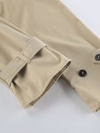 Double Breasted Women's Trench Coat - Classic Lapel Belted Short Windbreaker - Oversized Spring Casual Streetwear 2026