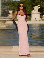 Floral Lace Women's Maxi Dress - Coquette Aesthetic Cami Slip - French Romantic Summer Party Long Gown 2026