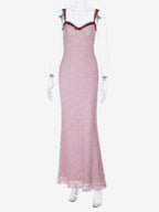 Floral Lace Women's Maxi Dress - Coquette Aesthetic Cami Slip - French Romantic Summer Party Long Gown 2026