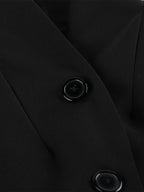 Vintage Peplum Blazer For Women - Puff Sleeve Stand Collar Slim Fit Jacket - Chic Spring Party Outerwear 2026