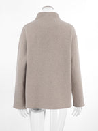 Double Breasted Women's Short Coat - Minimalist Stand Collar Boxy Outerwear - Old Money Aesthetic Spring Streetwear 2026