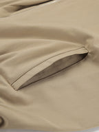 Khaki Lightweight Women's Bomber Jacket - Minimalist Collared Zip-Up Outerwear - Quiet Luxury Spring Casual Streetwear 2026