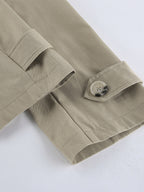 Khaki Belted Waist Women's Short Trench Coat - Chic Double Breasted Jacket - Old Money Spring Outfits 2026