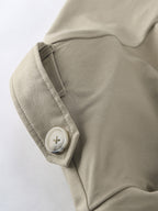 Khaki Belted Waist Women's Short Trench Coat - Chic Double Breasted Jacket - Old Money Spring Outfits 2026