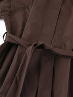 Belted Trench Jacket For Women - Chic High Neck Epaulette Design Slim Fit Peplum - Quiet Luxury Spring Streetwear 2026