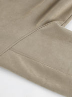 Faux Suede Women's Bomber - Retro Zip Up Elastic Hem Relaxed Fit - Spring Casual Daily Wear 2026