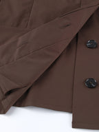 Belted Trench Jacket For Women - Chic High Neck Epaulette Design Slim Fit Peplum - Quiet Luxury Spring Streetwear 2026