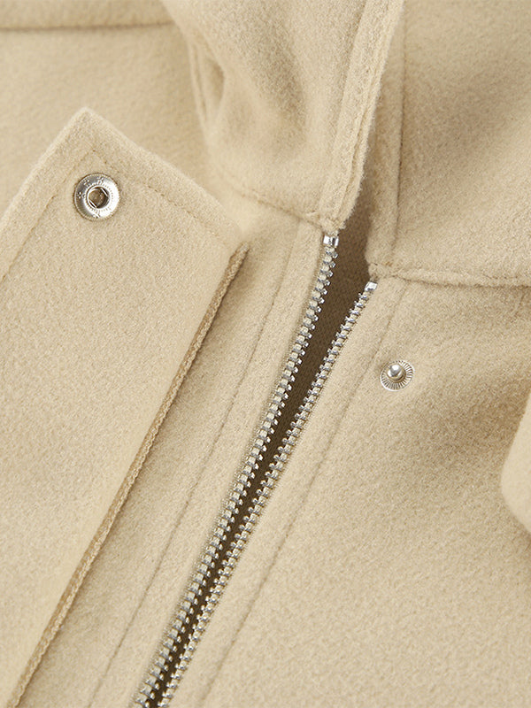 Dropped Shoulder Women's Bomber Jacket - Harrington Minimalist Zip Up Outerwear With Throat Latch - Casual Spring Outfits 2026