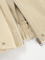 Dropped Shoulder Women's Bomber Jacket - Harrington Minimalist Zip Up Outerwear With Throat Latch - Casual Spring Outfits 2026