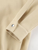 Dropped Shoulder Women's Bomber Jacket - Harrington Minimalist Zip Up Outerwear With Throat Latch - Casual Spring Outfits 2026
