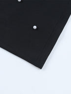 Off Shoulder Women's Maxi Dress - Elegant Pearl Beaded Back Slit Black Bodycon - Spring Party Wear 2026