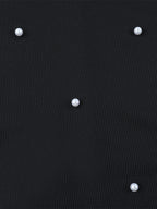 Off Shoulder Women's Maxi Dress - Elegant Pearl Beaded Back Slit Black Bodycon - Spring Party Wear 2026