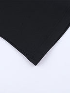 Deep V Neck Women's Lace Trim Top - Black Sexy Slim Fit Blouse - Gothic Style Spring Clubwear 2026