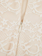 Aesthetic Lace Maxi Dress For Women - Apricot Ruched Bodycon Gown - Summer Wedding Guest Party Wear 2026