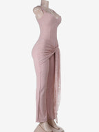 Pink Fairycore Lace Jumpsuit For Women - Tie Front Flare Leg Romper - Summer Romantic Date Night Party Wear 2026