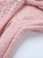 Pink Fairycore Lace Jumpsuit For Women - Tie Front Flare Leg Romper - Summer Romantic Date Night Party Wear 2026
