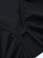 Ruffle V Neck Maxi Dress For Women - Black Elegant Backless Cut Out Bodycon Long Dress - Spring Evening Gown 2026