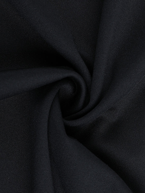 Ruffle V Neck Maxi Dress For Women - Black Elegant Backless Cut Out Bodycon Long Dress - Spring Evening Gown 2026